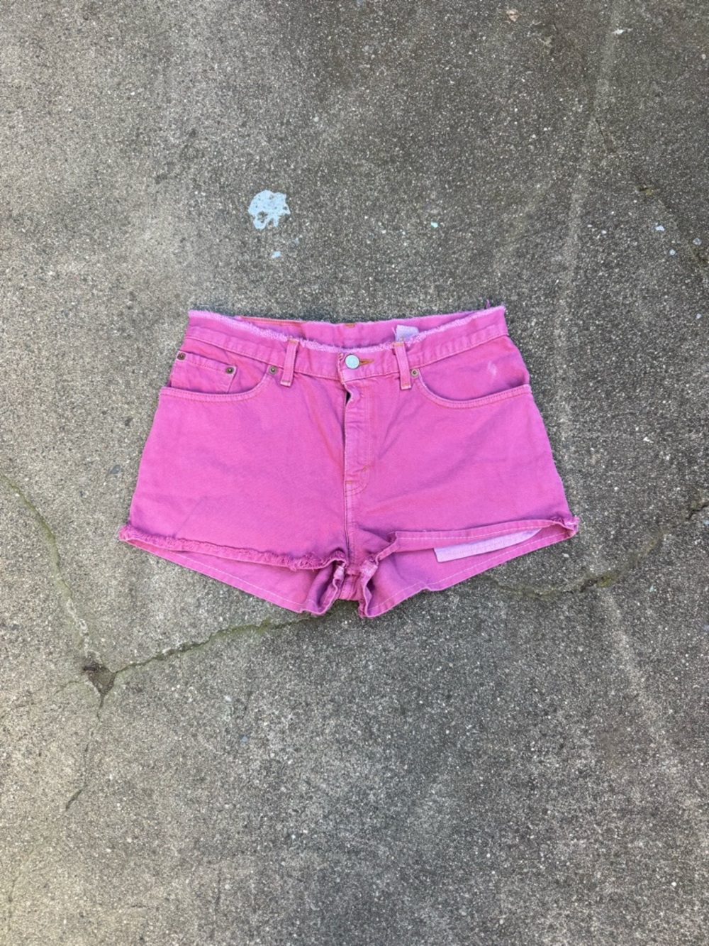 Levi’s 501 Cut Off Shorts Pink High Rise Distressed Vintage USA